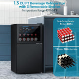 2.6 Cu.Ft Mini Fridge with Freezer, 2 Door Compact Refrigerator, Freestanding Be