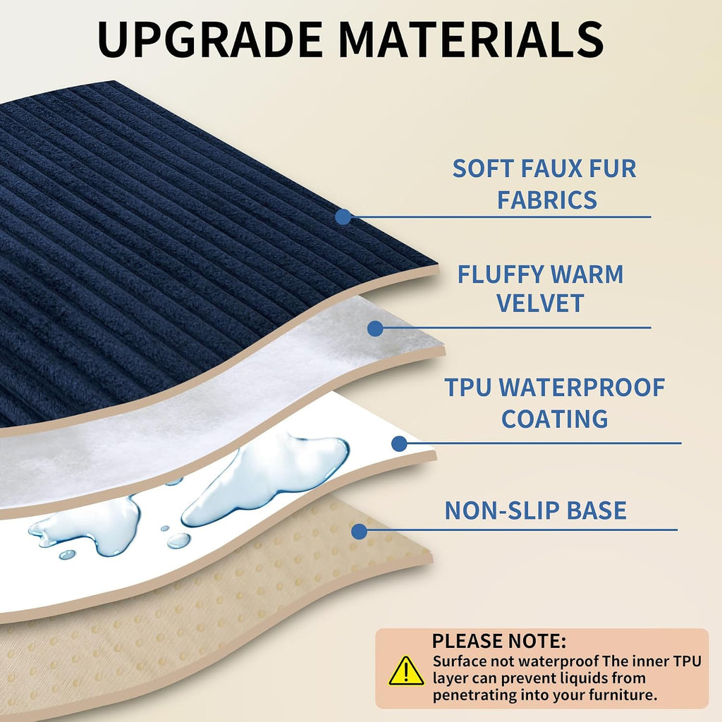Waterproof Couch Cover for Dogs Washable, Faux Fur Pet Couch Covers for Sofa, Soft Dog Bed Cover Non-Slip Couch Covers