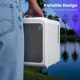 Mini Compact Refrigerator with Gaming Light, 4L Capacity/6 Cans Portable Mini Fridge, for Bedroom,Car,Office and Dorm