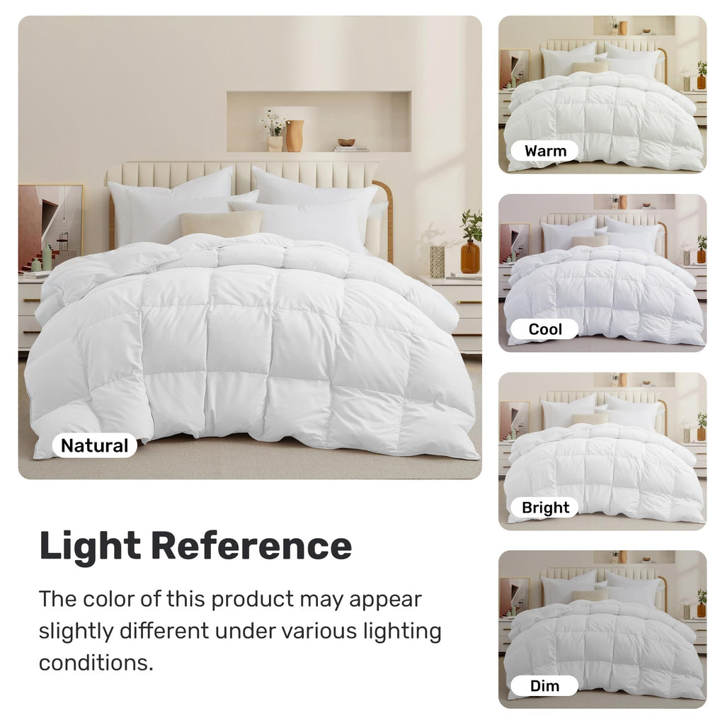King Size Goose Feather Down Fiber Comforter White Duvet Insert