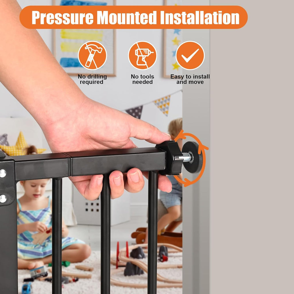 36" Extra Tall Baby Gate for Stairs, 29"-55" Wide Auto Close Dog Gate