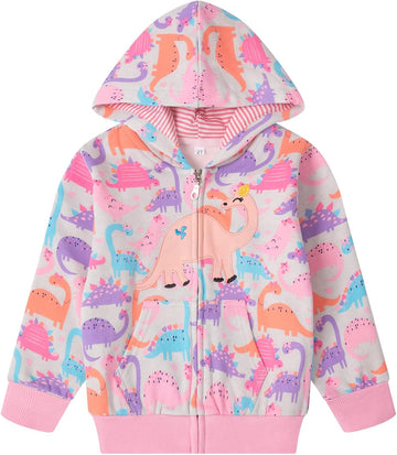 Toddler Girls Fleece Jackets Cotton Unicorn Hoodie Sweatshirt Fall Winter Zipper Coat Warm Hooded Sweater