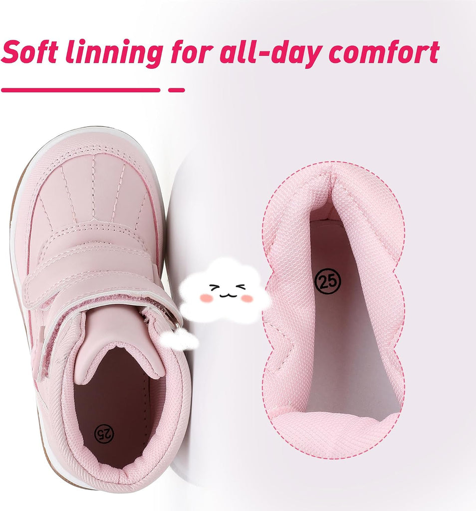 Toddler Boots Boys Girls Kids Winter Boots with Hook Loop