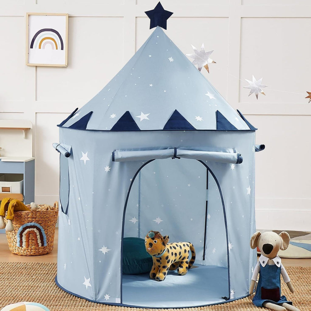Kids Castle Play Tent, Starry Sky Mongolian Style Indoor/Outdoor Playhouse, Portable Kids Game Tent with Carry Bag