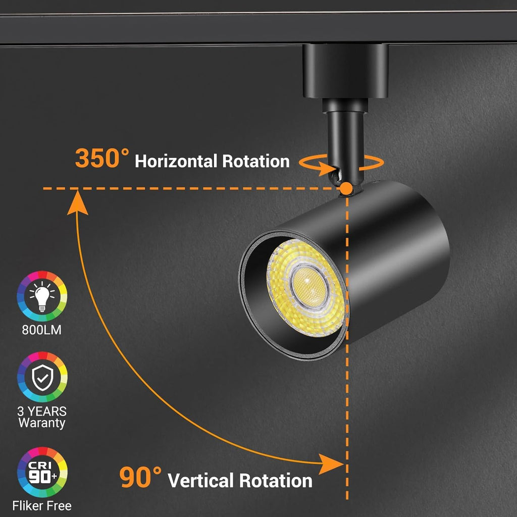 Dimmable Plug in Track Lighting with Remote, 4-Light Black