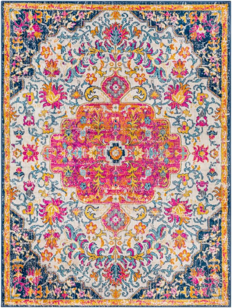 Carldale Vintage Medallion Area Rug,Pink