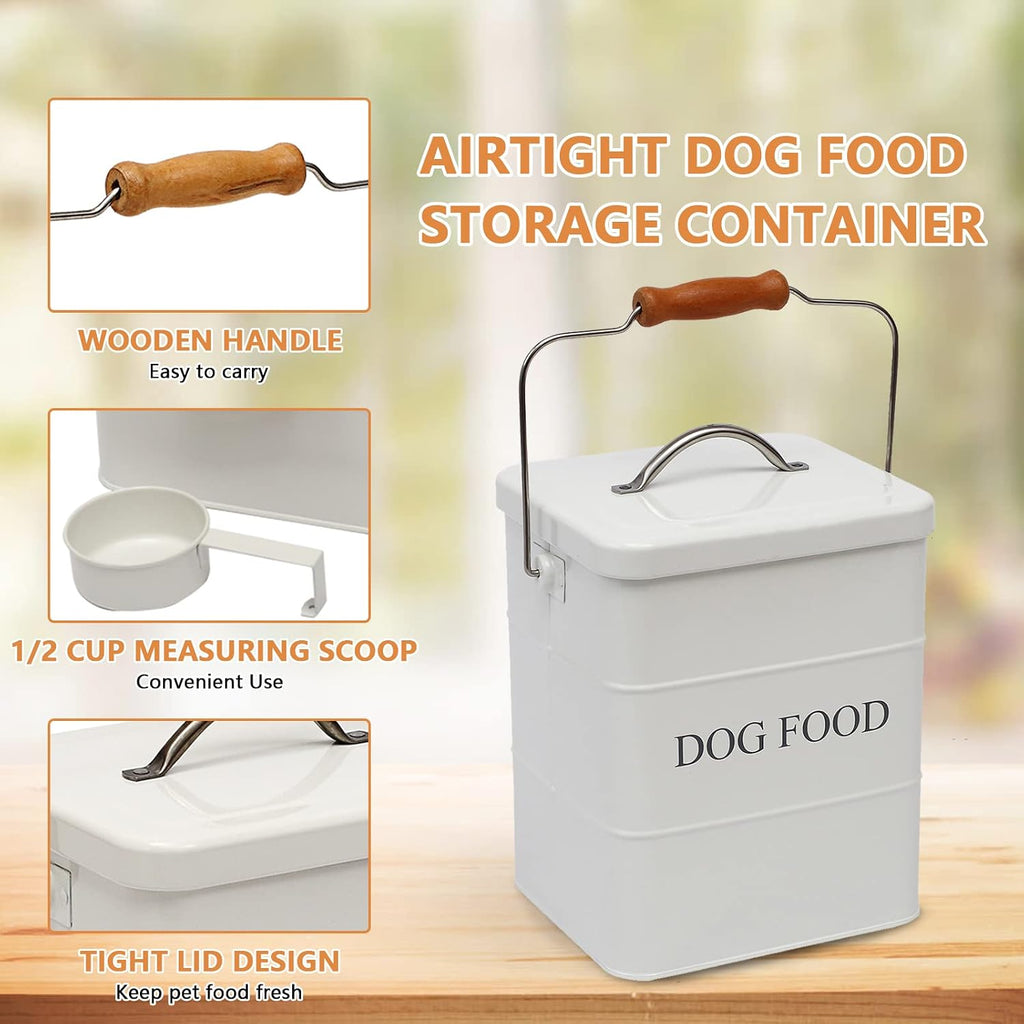 Dog Treats tin and dog Food Storage Tin with Lid & with Spoon for dog Food Storage, Medium Pet Food Storage Can-Dog