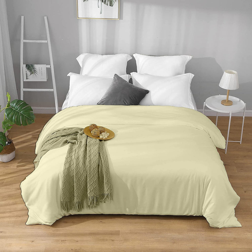 Luxury 1000 Thread Count Certified Egyptian Cotton Full/Queen 90x90 Size 1-Piece Duvet Cover Zipper Closer & Corner