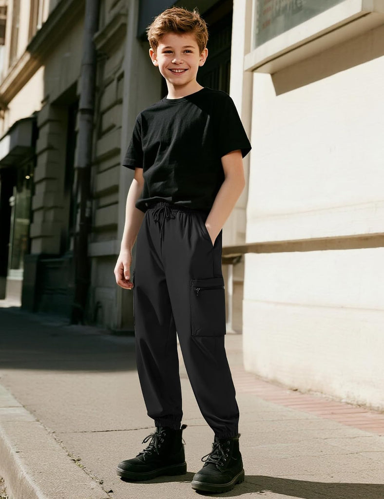 Boys Girls Cargo Pants Kids Water Resistant Hiking Pants Quick Dry