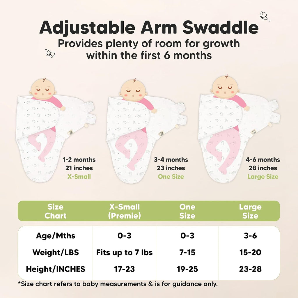 3pk Organic Swaddles for Newborns Girls, Boys & Hats (Bunnies, )