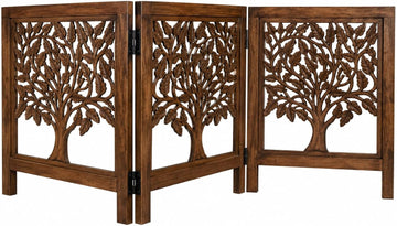Free Standing Dog gate, Wooden Foldable Pet gate for Doorways