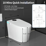 Smart Toilet with Built-In Bidet, Heated Seat & Child Mode, Multiple Flushing Modes