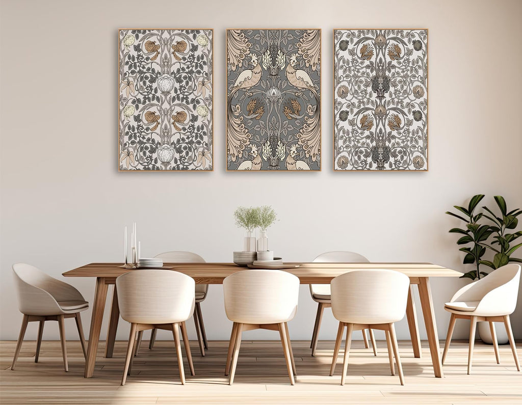 Large Retro Framed Wall Art, William Morris Painting Pictures, 32"X48"X3