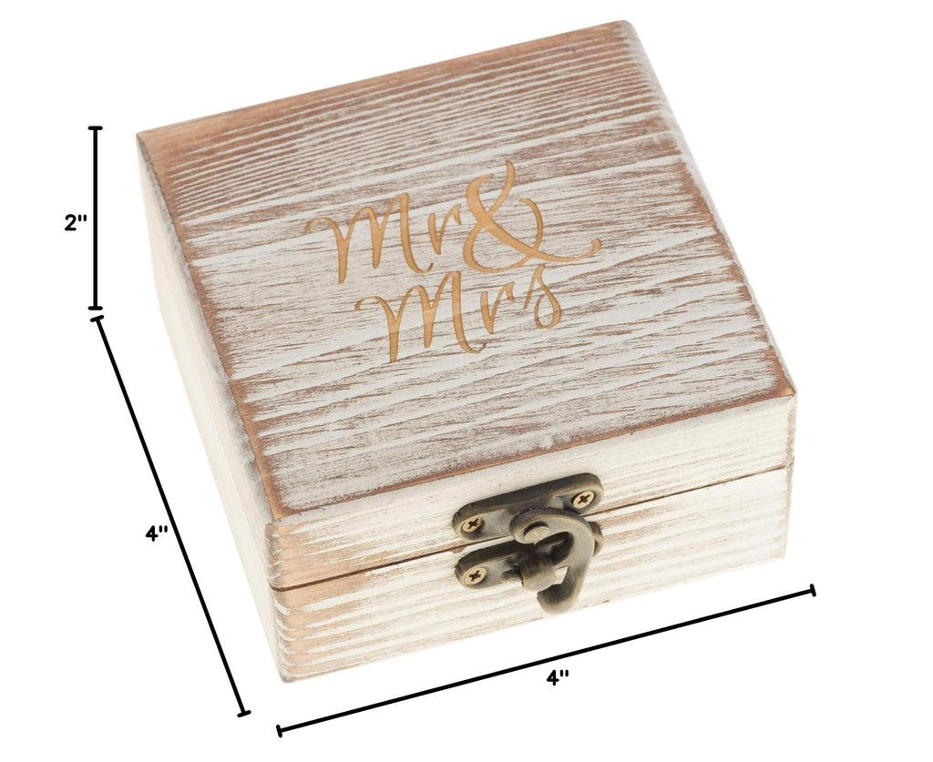 Wood Ring Box for Wedding Ceremony Rustic Vintage Ring Bearer Box, Unique Engagement Ring Holder Boxes for Marriage