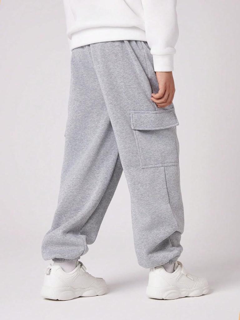 Boy's Straight Cargo Pants Baggy Sweatpants Casual Sports Joggers