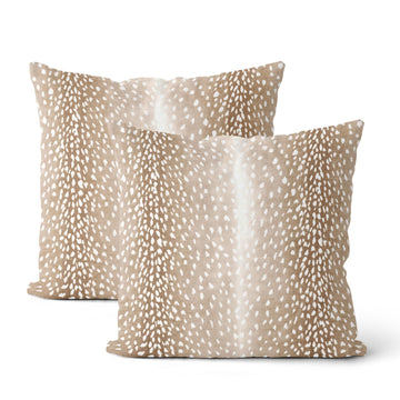 Antelope Pillow Covers 24x24 Inch 2 Pcs Brown Deer Animal Skin Print Decor Throw Pillows Fall Winter Modern Outdoor