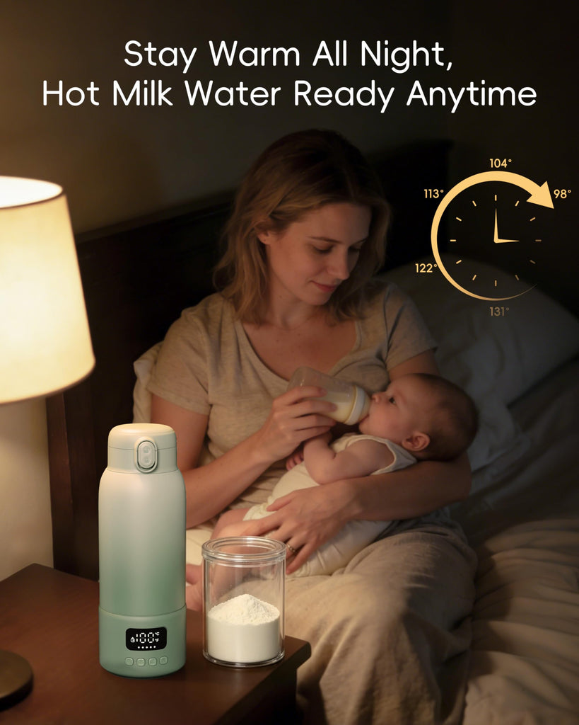 Portable Bottle Warmer for Travel, Baby Milk Warmer with Fast Heating & Long Battery Life, 17Oz Large Capacity 316L