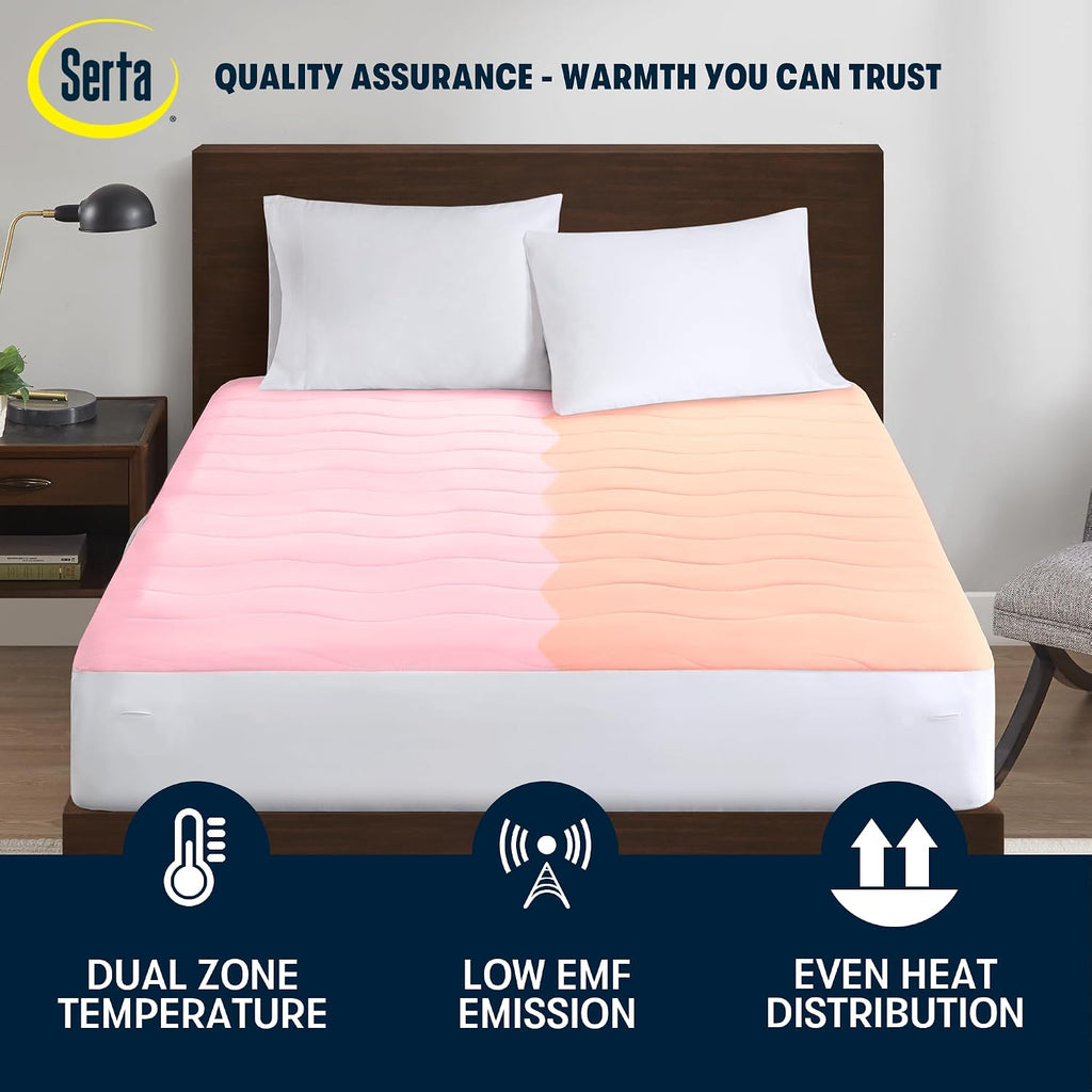 Heated Mattress Pad with Deep Pocket & Dual Controller King | Electric Mattress Pad with Soft Surface, 10 Heat