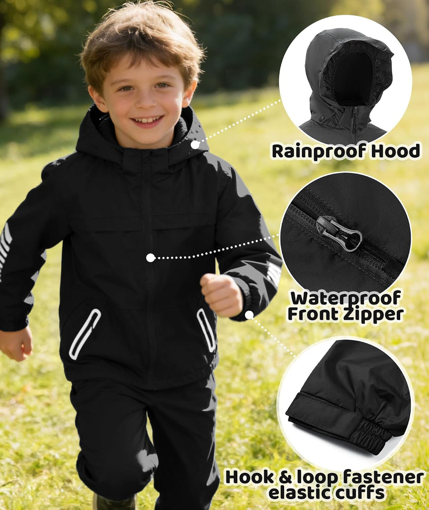 Boys Rain Jacket & Pants Kids Rain Suit
