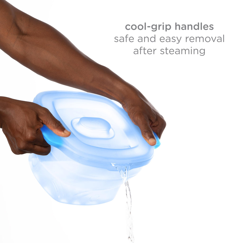 3-in-1 Collapsible Microwave Baby Bottle Sterilizer Wash Bin, Blue
