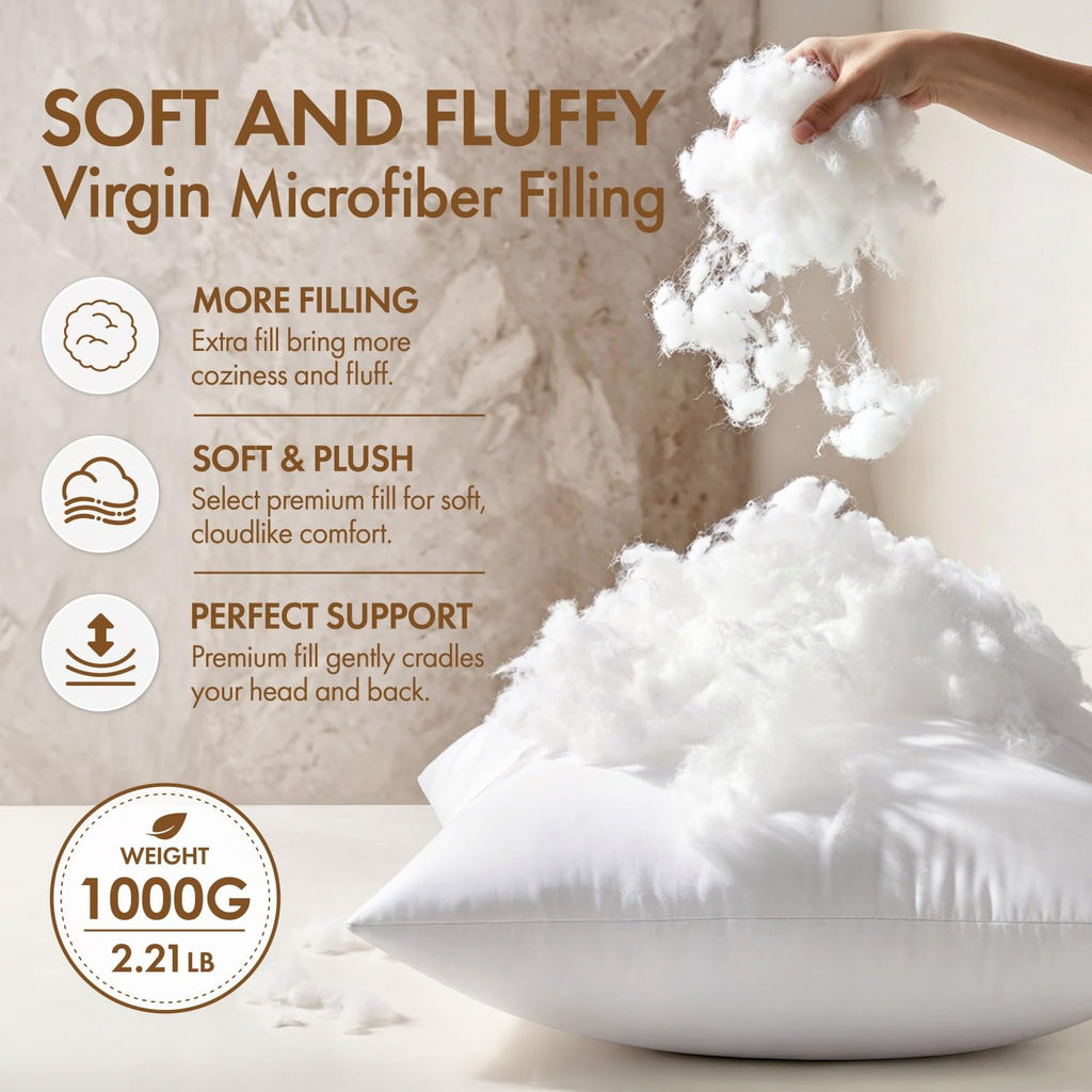14x36 Throw Pillow Insert, Virgin Microfiber Pillow for Couch Bed