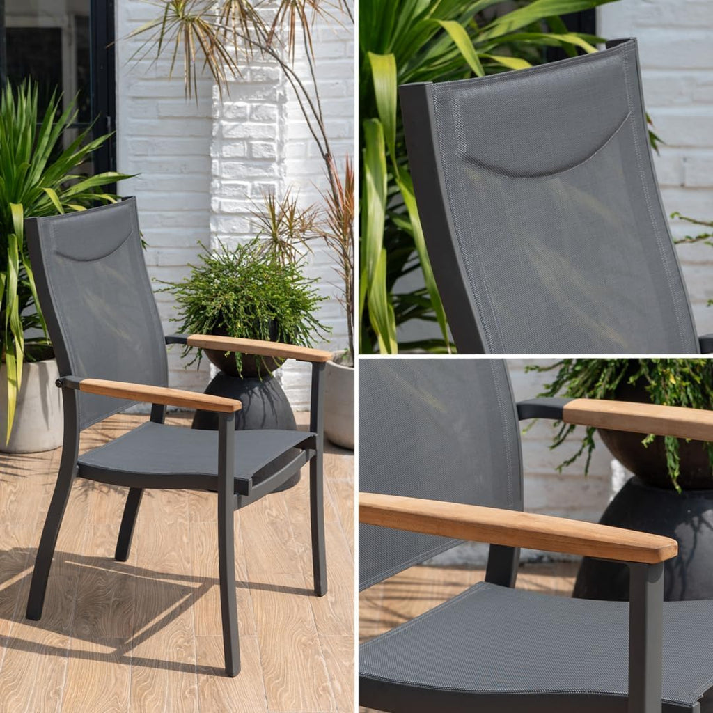 Franklin 13-Piece Teak Finish Wood and Aluminum Rectangular Extendable Patio Dining Set | 100% Teak from Indonesia