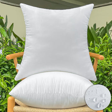 2 Pack Pillow Inserts Waterproof Outdoor 20x20 inch White