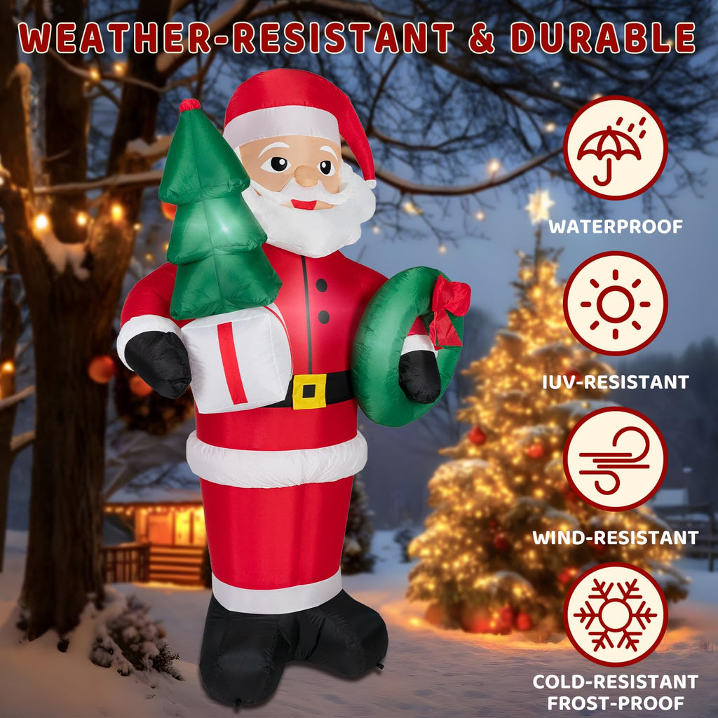 8FT Christmas Inflatables Santa Claus with Tree