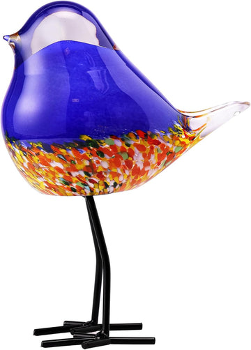 Glass Bird Figurine Ironleg Hand Blown Art Home Decor Gift