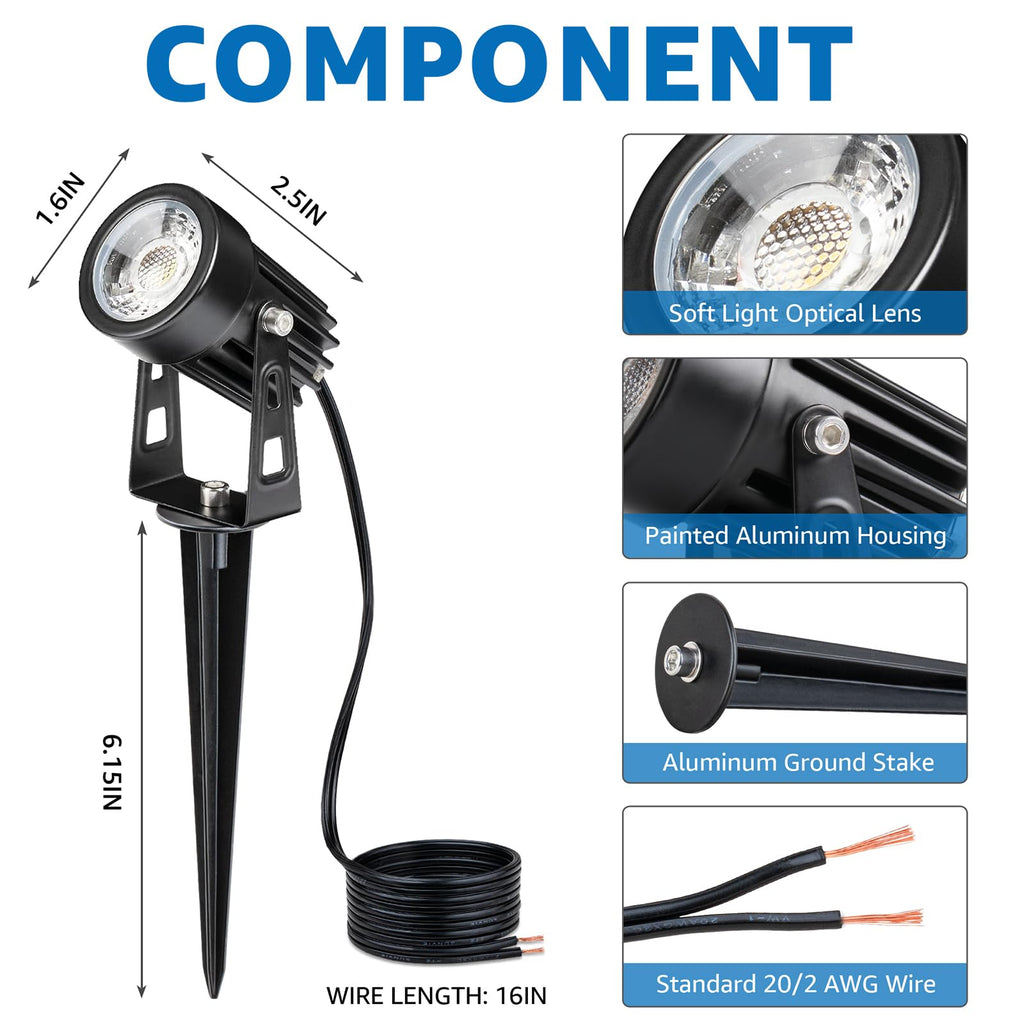 All-in-One LED Low Voltage Landscape Lighting Kit Dusk to Dawn