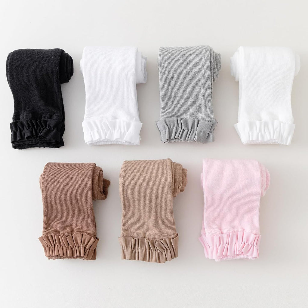 Baby Leggings Toddler Footless Tights Girls Ruffle Stockings Pants Pack