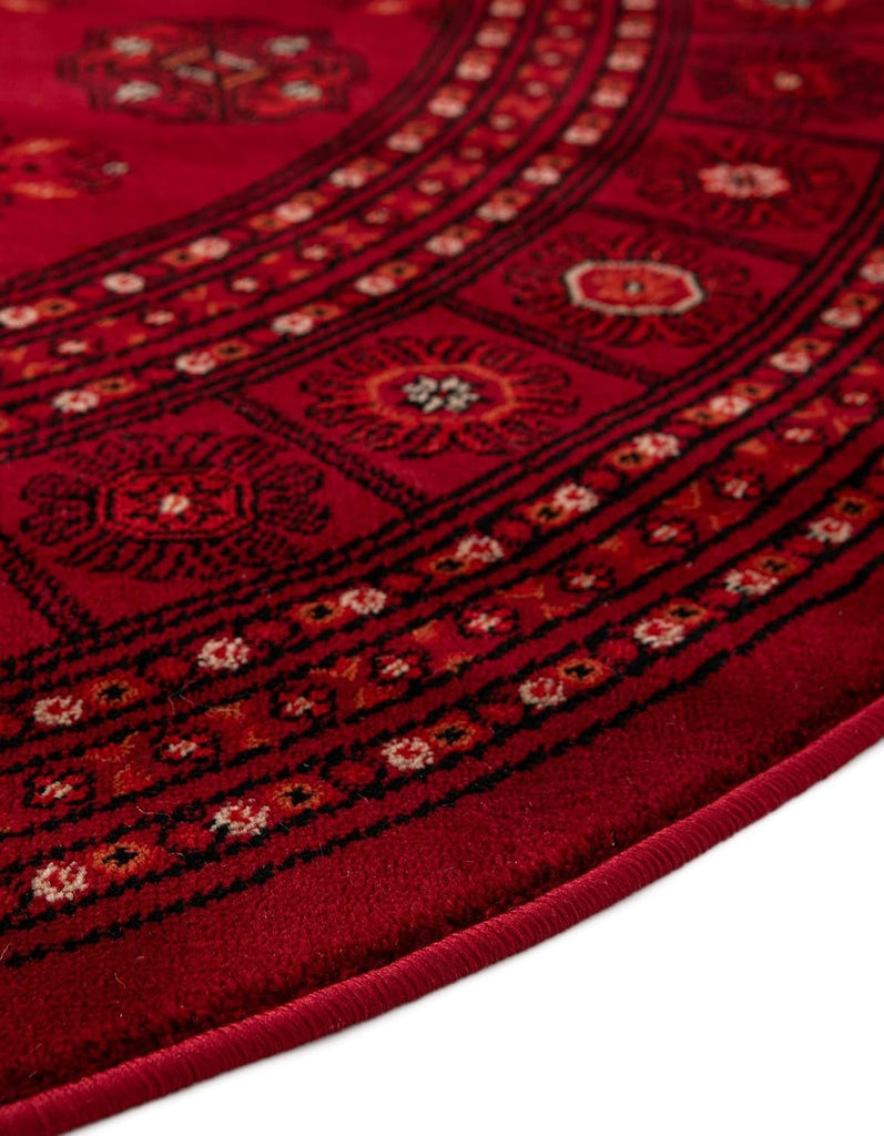 Bokhara Rug - 7' Oval Red Easy-Clean Area Rug Classic Medallion Design s and Dining Areas