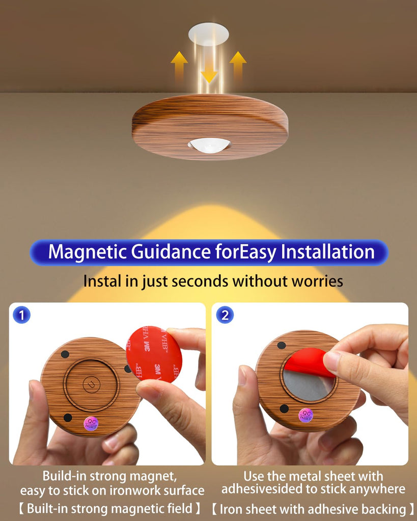 Puck lights with remote, 2000mAh rechargeable cabinet light, Under Cabinet Lighting Wireless, Display Cabinet
