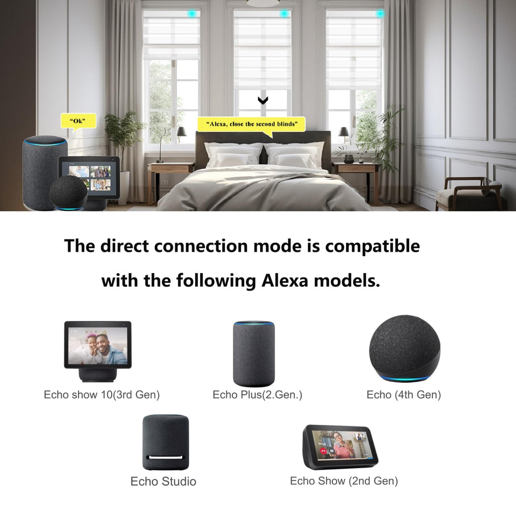 Smart Zebra Blinds Motorized Shades Remote Control for Indoor Windows, Custom Size Electric Solar Panel Power