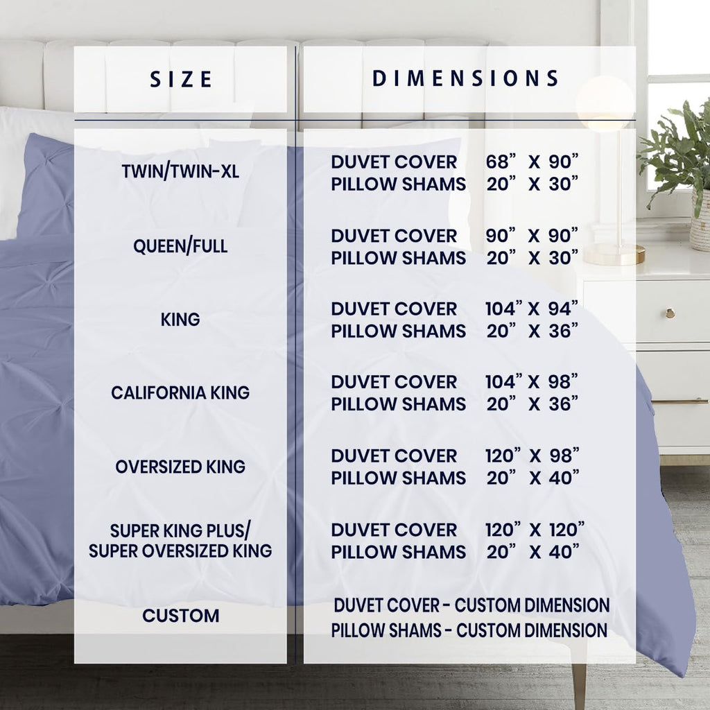 3 Pc Queen/Full Size Pinch Pleated - Pintuck Duvet Cover Set - 100% Egyptian Cotton - 1000 TC Luxury Comforter Cover