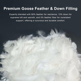 Goose Feather Down Comforter Queen, White 100% Cotton Duvet Insert