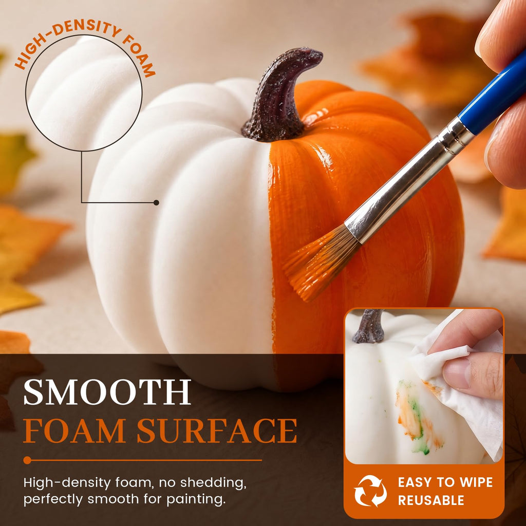 12 PCS Small White Pumpkins for Decor, Fake Pumpkins to Paint