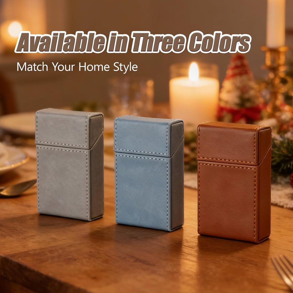 Leather Match Holder with Magnetic Closure, Smooth Leather Clean Stitching, and Moisture-Resistant Design for Coffee