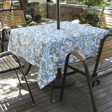 Outdoor Tablecloth with Umbrella Hole, 60x60 inch Square