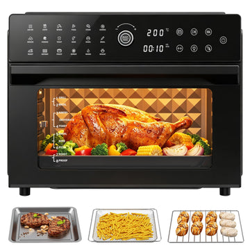 Air Fryer Toaster Oven Combo, 18-in-1 Countertop Convection, 32QT Extra Large Air Fryer with 360° Rotisserie &