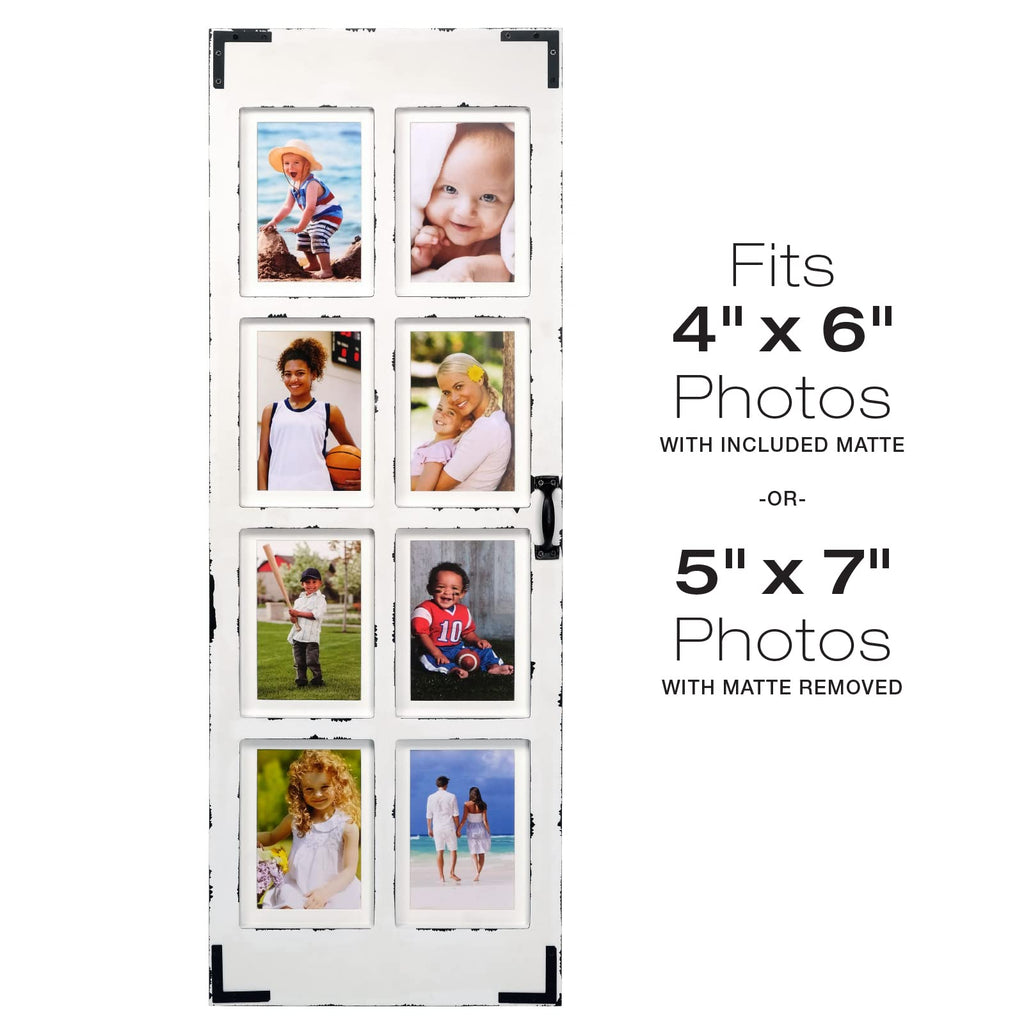 Window Picture Frame Holds Eight 4x6 or 5x7 Photos: Ready to Hang Rustic, Barnwood, Farmhouse, Beach House Wood