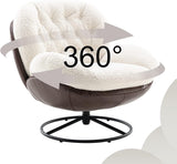 Modern Reading Chair and Ottoman — White