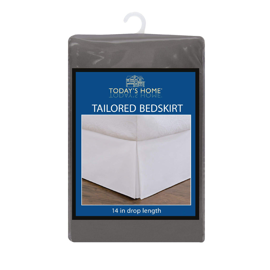 Classic Tailored, Microfiber, 14" Drop Length Bed Skirt Dust Ruffle, King, Grey TOH25014GREY04