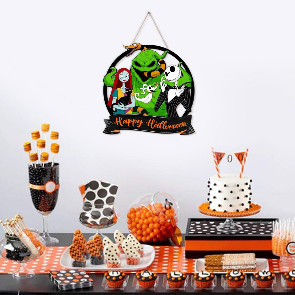 Halloween Nightmare Christmas Decorations Wooden Hanging Door Sign