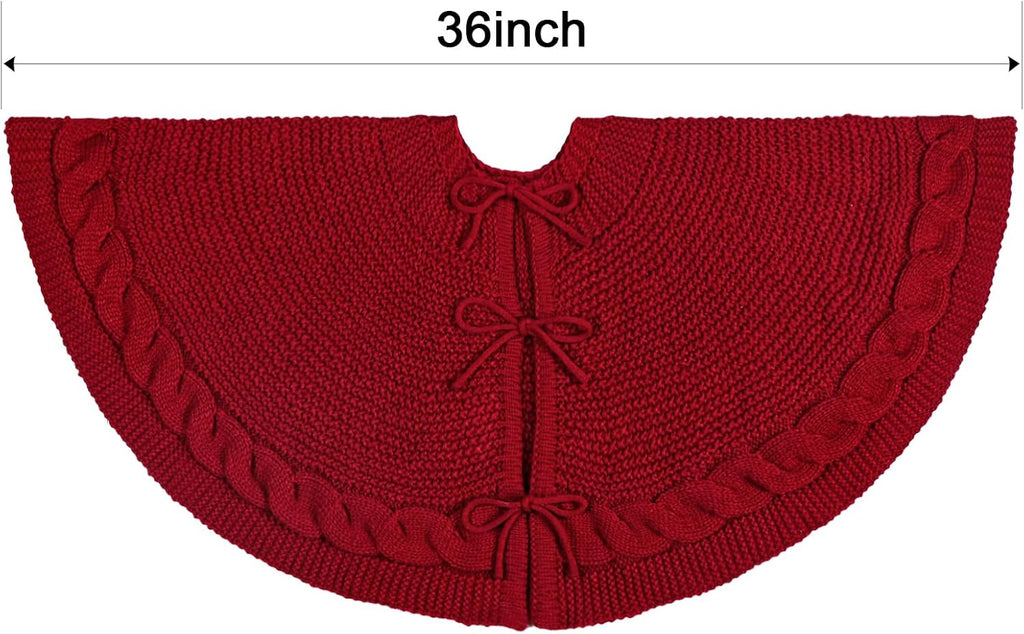 Knit Christmas Tree Skirts, Neutral Tree Skirt, Cozy Christmas Decorations