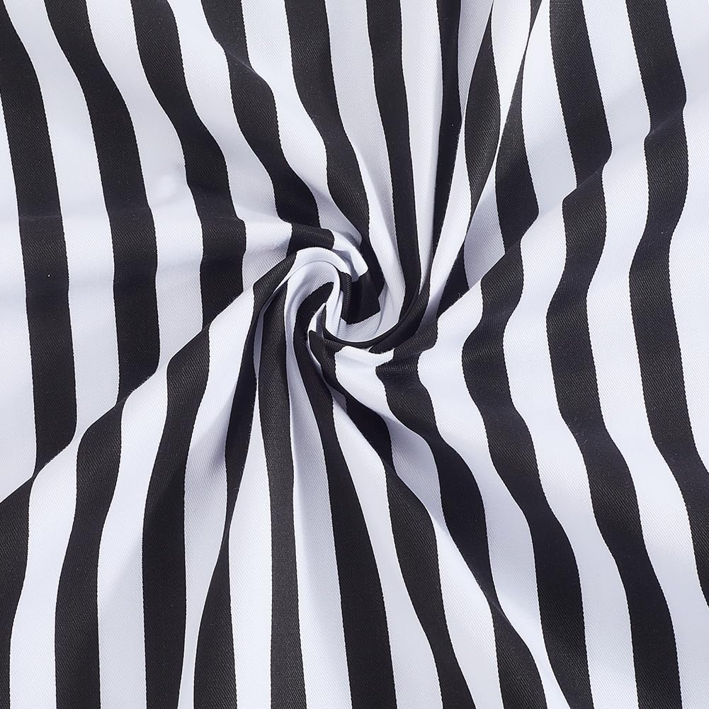 Striped Cotton Fabric 63x39.3 Inch Black White Stripe Fabric Stripes Sewing Fabrics Striped Printed Fabrics for