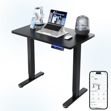 AI-Powered Smart Electric Standing Desk, 32 Inch, Black