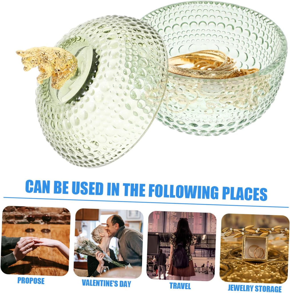 Glass Jewelry Box Storage Jar Jar Storage Containers Apothecary Jar Lidded Glass Jewelry Holder