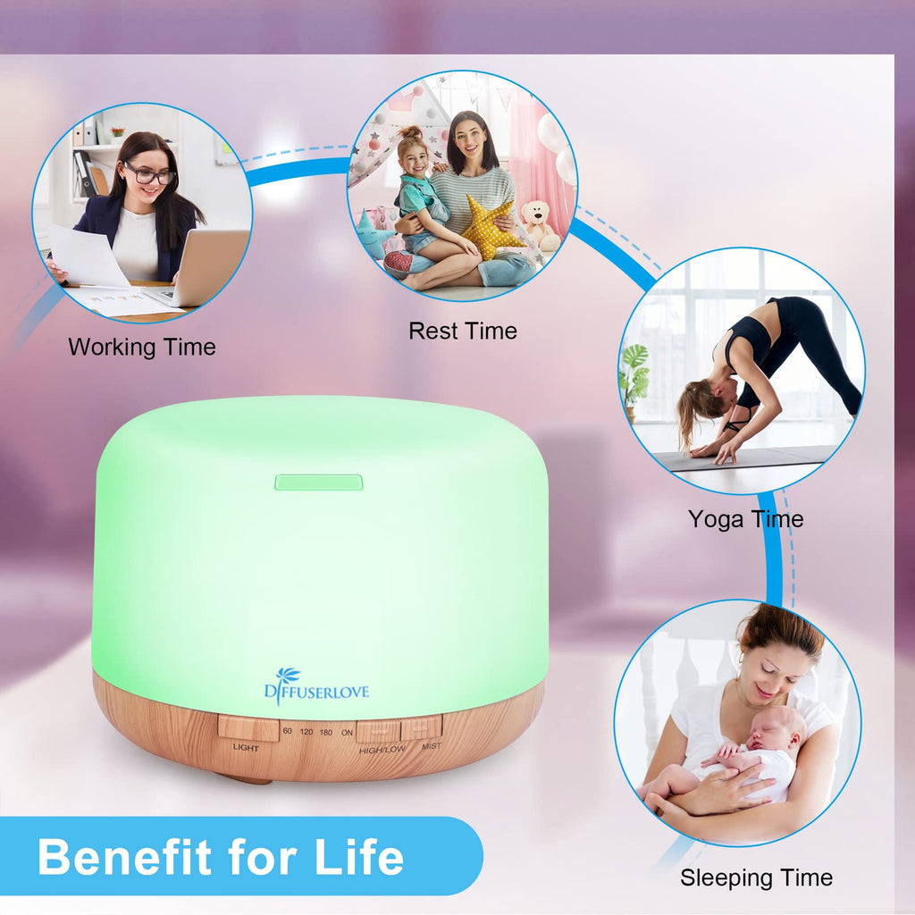 Diffuser Essential Oil Diffusers Remote Control Aroma Diffuser Cool Mist Aromatherapy Diffuser with Mute