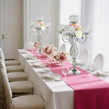 5-Arm Crystal Candelabra Centerpiece 23.2" Tall - Elegant Candle Holder Stand with Crystal Bowl, Chic Table Decor for